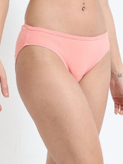 Peach Amber and Cameo green Organic Cotton Bikini Panty for Women - Pack of 2