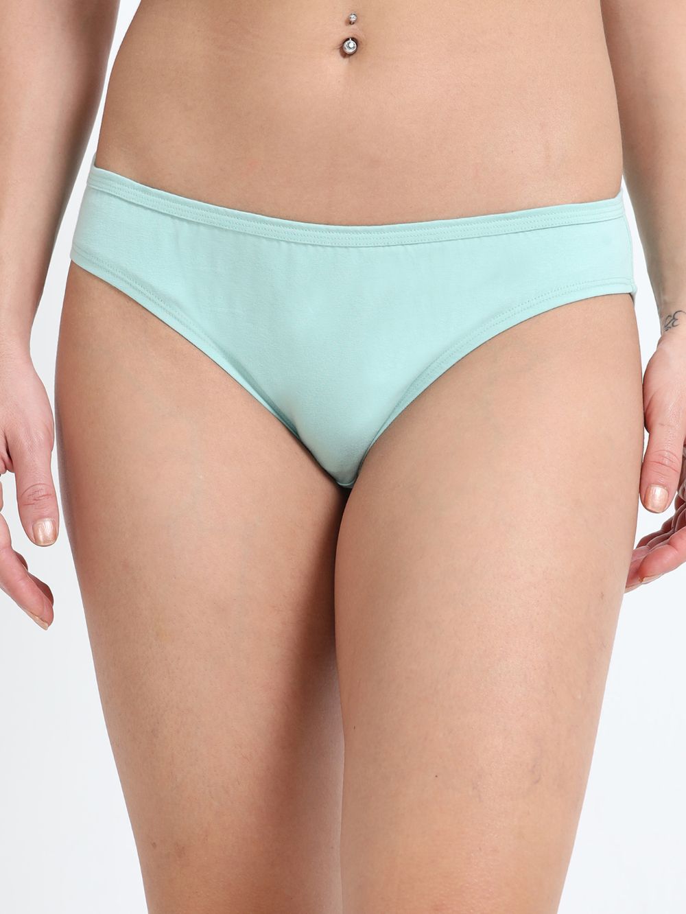 Peach Amber and Cameo green Organic Cotton Bikini Panty for Women - Pack of 2