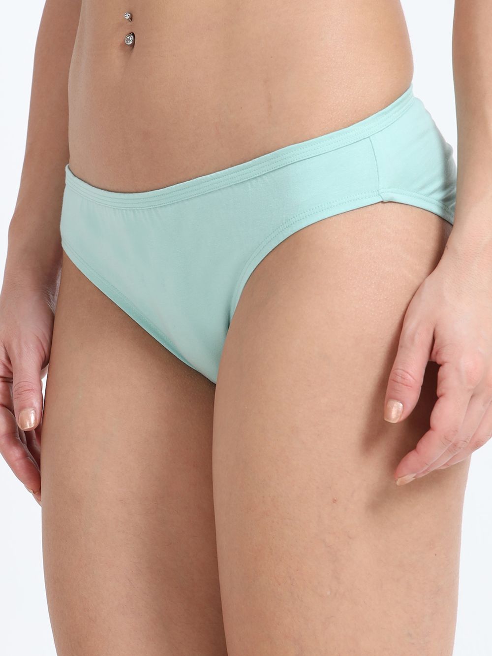 Peach Amber and Cameo green Organic Cotton Bikini Panty for Women - Pack of 2