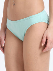 Peach Amber and Cameo green Organic Cotton Bikini Panty for Women - Pack of 2