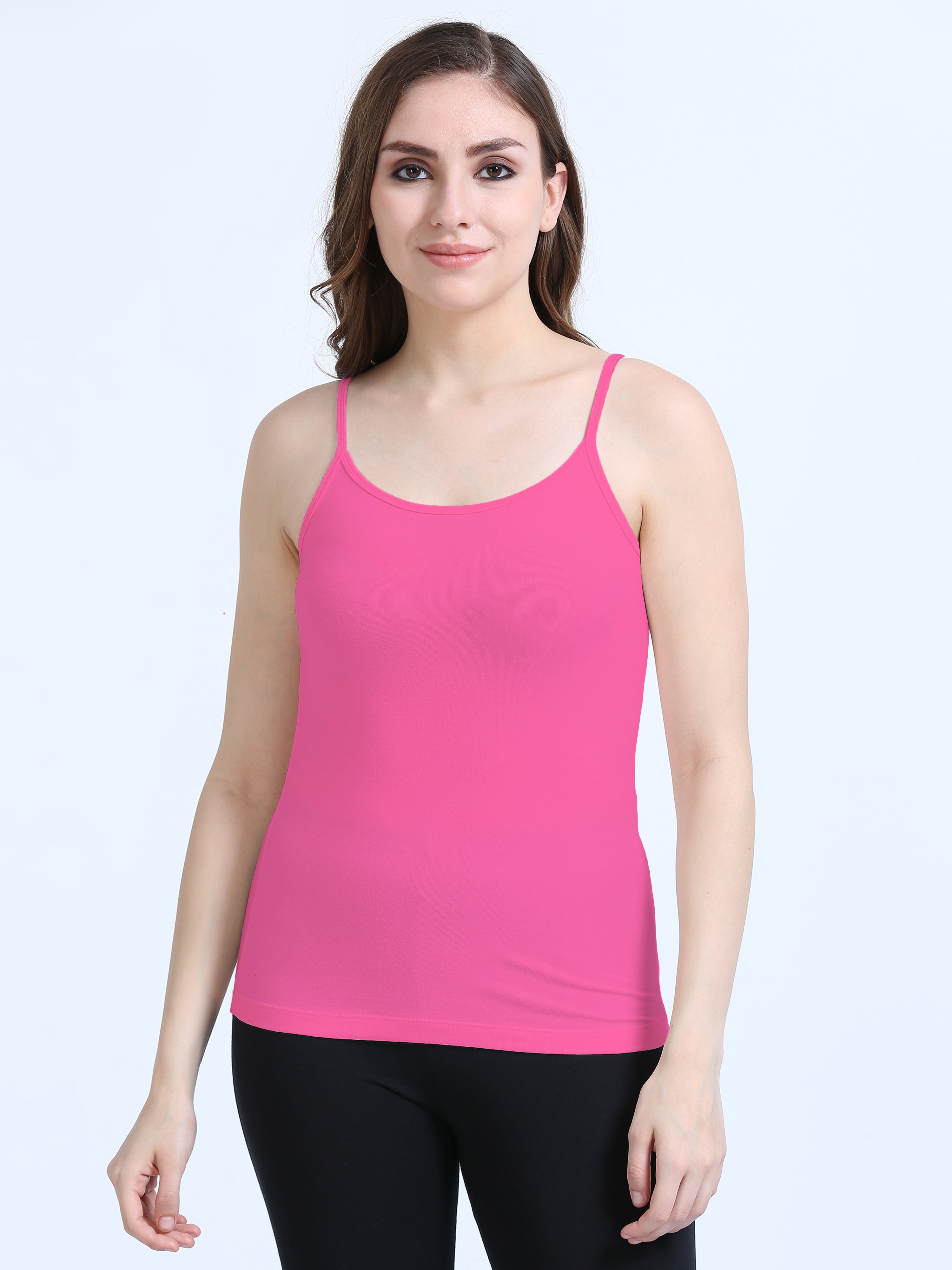 Dogwood Pink and Fandango Pink Thin-Strap Organic Cotton Camisole for Women - Pack of 2