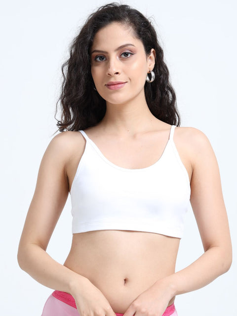 White Organic Cotton Women's Beginners Comfort Bra