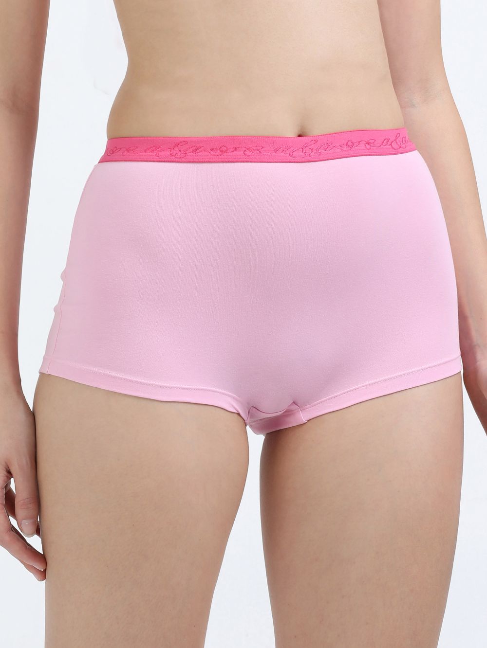 Pink and Baby Yellow Organic Cotton Boy Shorts Outer Waistband for Women - Pack of 2