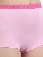 Pink and Baby Yellow Organic Cotton Boy Shorts Outer Waistband for Women - Pack of 2