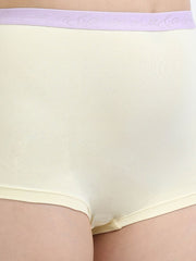Pink and Baby Yellow Organic Cotton Boy Shorts Outer Waistband for Women - Pack of 2