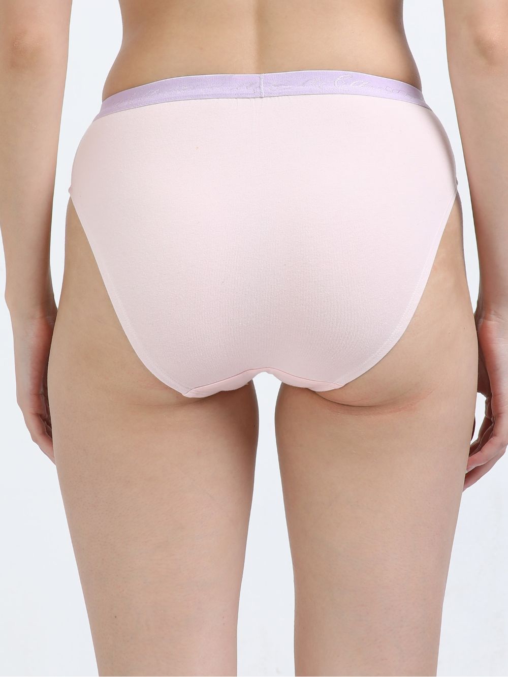 Orchid Petal and Dogwood Pink Organic Cotton Mid-Waist Panty Outer Waistband for Women - Pack of 2