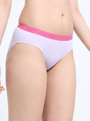 Orchid Petal and Dogwood Pink Organic Cotton Mid-Waist Panty Outer Waistband for Women - Pack of 2