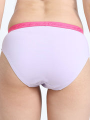 Orchid Petal and Dogwood Pink Organic Cotton Mid-Waist Panty Outer Waistband for Women - Pack of 2