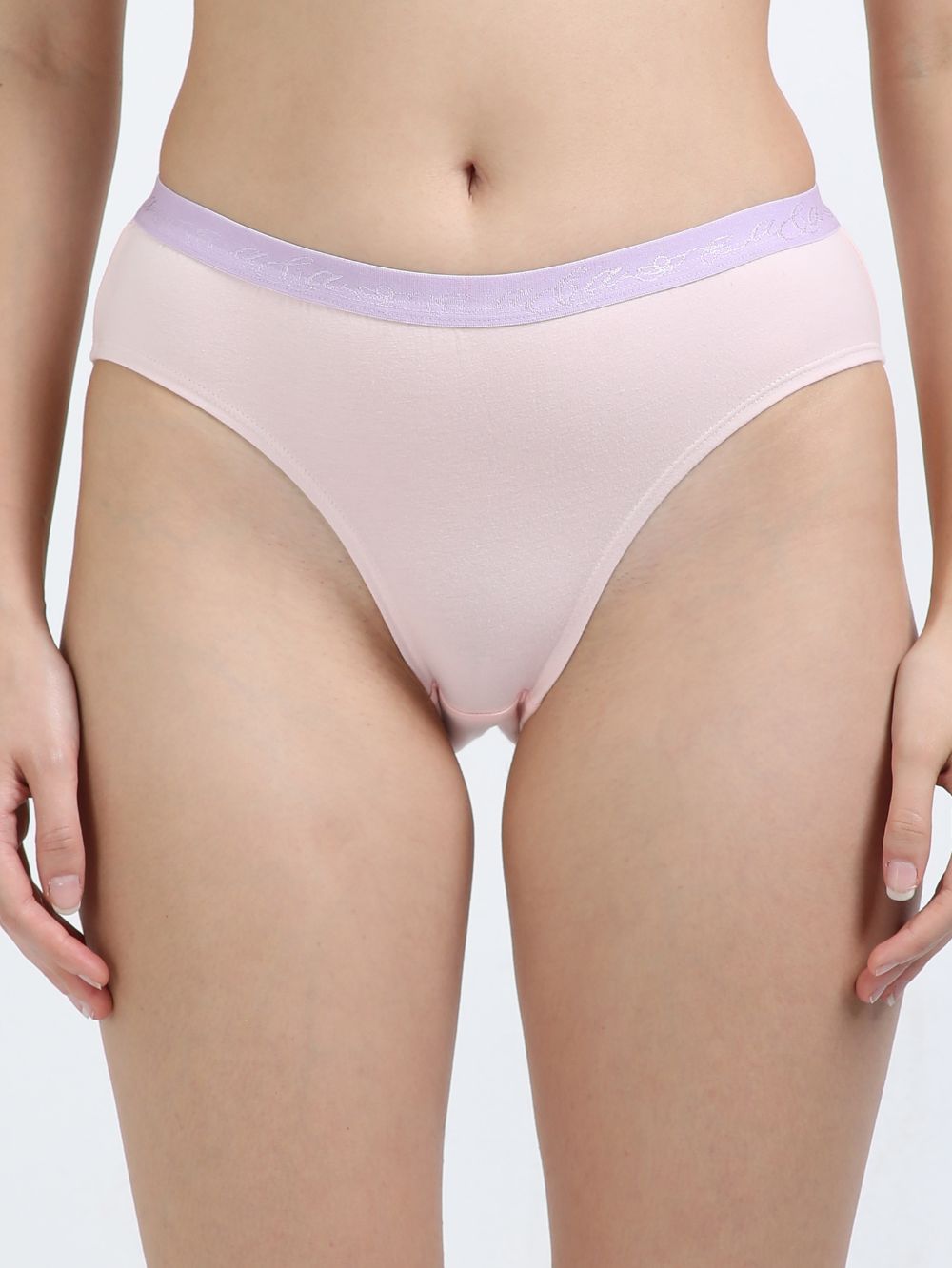 Orchid Petal and Dogwood Pink Organic Cotton Mid-Waist Panty Outer Waistband for Women - Pack of 2