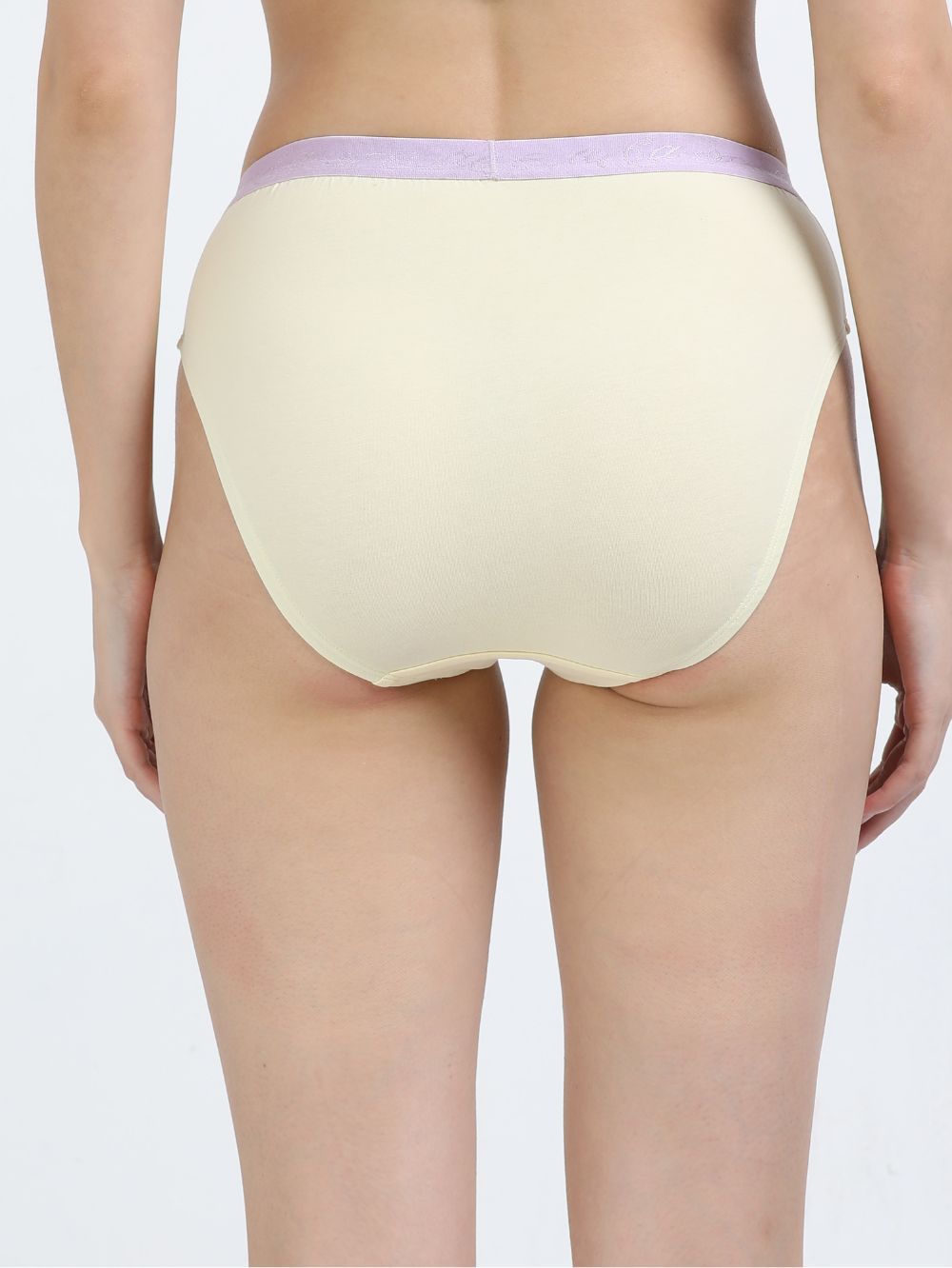 Pink and Baby Yellow Organic Cotton Mid-Waist Panty for Women - Pack of 2