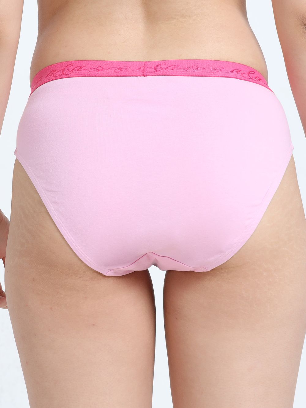 Pink and Baby Yellow Organic Cotton Mid-Waist Panty for Women - Pack of 2