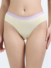 Pink and Baby Yellow Organic Cotton Mid-Waist Panty for Women - Pack of 2
