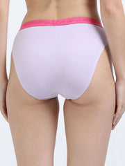 Orchid Petal and Dogwood Pink Organic Cotton Outer Waistband Bikini Panty for Women - Pack of 2