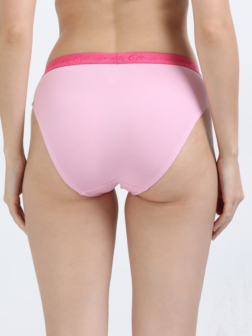Pink and Baby Yellow Organic Cotton Outer Waistband Bikini Panty for Women - Pack of 2
