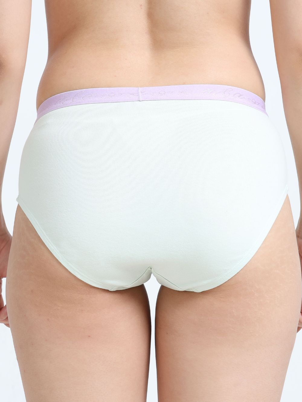 Gull Grey and Canary Green Organic Cotton Hipster Panty Outer Waistband  for Women - Pack of 2