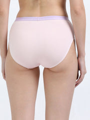 Orchid Petal and Dogwood Pink Organic Cotton Hipster Panty Outer Waistband for Women - Pack of 2