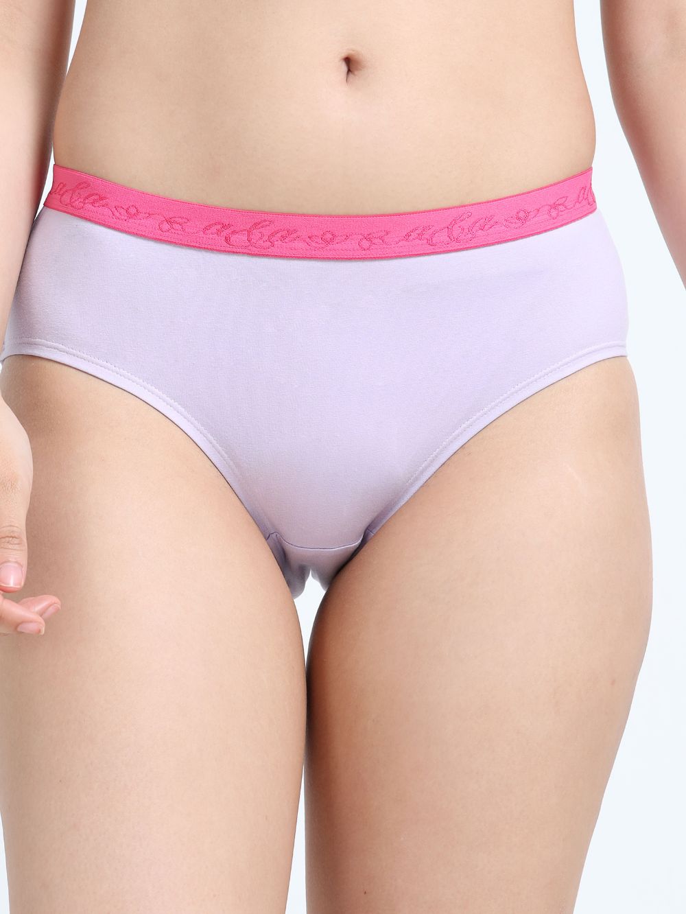 Orchid Petal and Dogwood Pink Organic Cotton Hipster Panty Outer Waistband for Women - Pack of 2