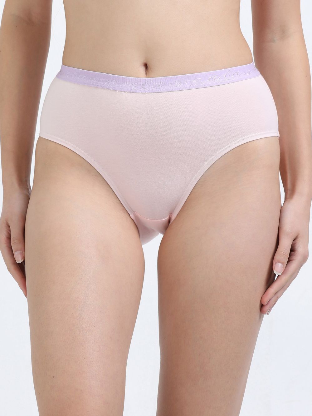 Orchid Petal and Dogwood Pink Organic Cotton Hipster Panty Outer Waistband for Women - Pack of 2