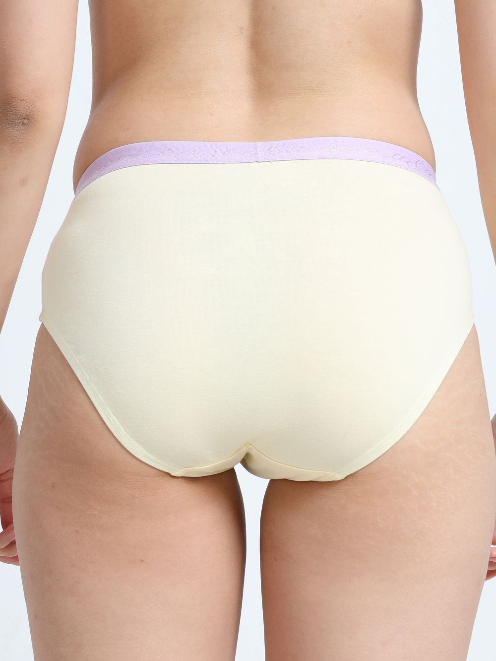 Pink and Baby Yellow Organic Cotton Hipster Panty Outer Waistband for Women - Pack of 2