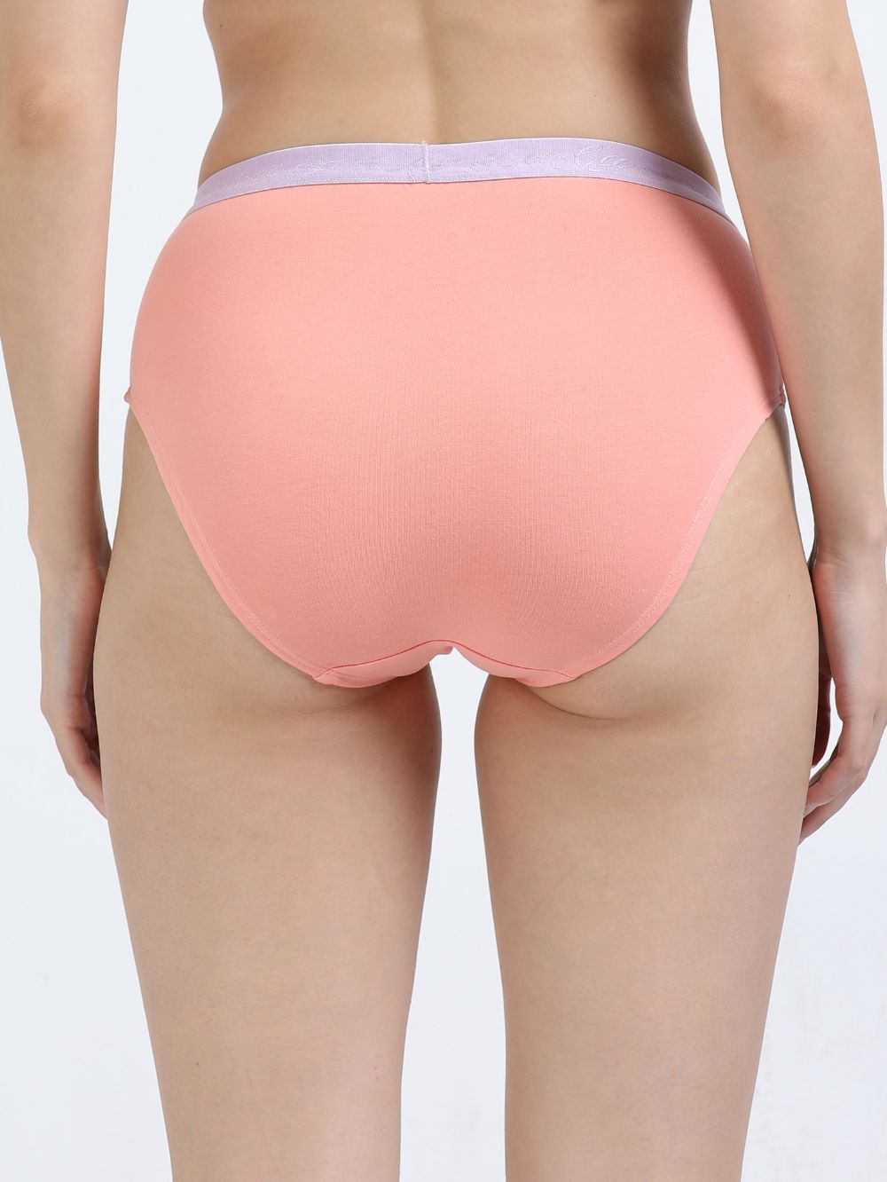 Sky Light and Peach Amber Organic Cotton Hipster Panty Outer Waistband for Women - Pack of 2