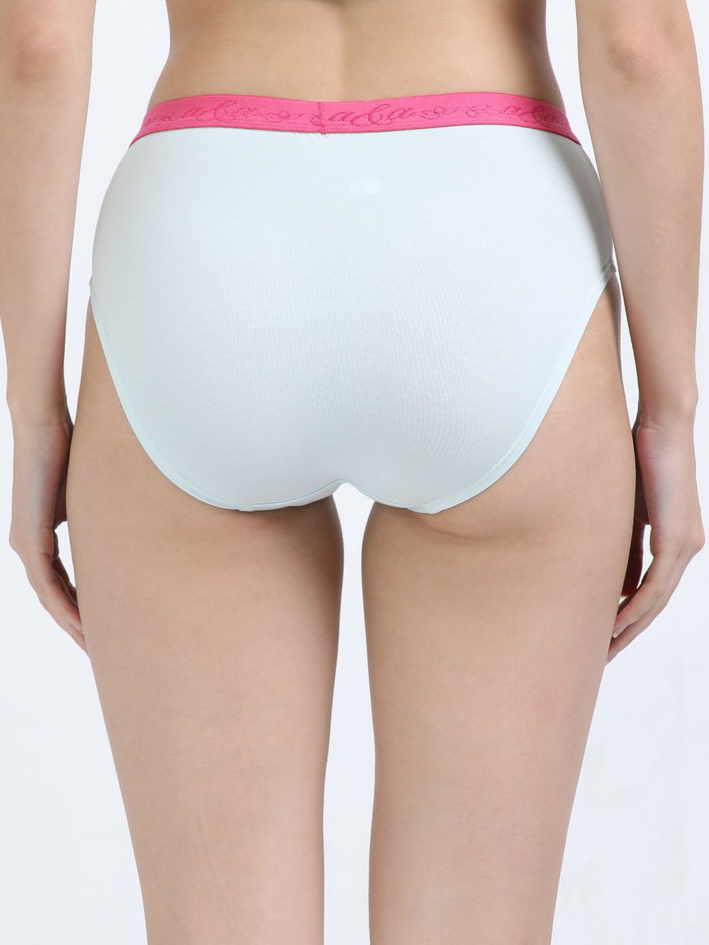 Sky Light and Peach Amber Organic Cotton Hipster Panty Outer Waistband for Women - Pack of 2