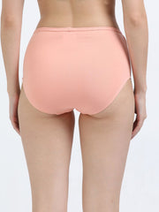 Black and Peach Amber Organic Cotton High Waist Panty Inner Waistband for Women - Pack of 2