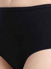 Black and Peach Amber Organic Cotton High Waist Panty Inner Waistband for Women - Pack of 2