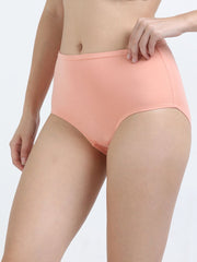 Black and Peach Amber Organic Cotton High Waist Panty Inner Waistband for Women - Pack of 2