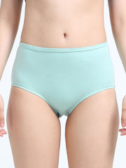 Medieval Blue and Sky Light Organic Cotton High Waist Panty Inner Waistband for Women - Pack of 2