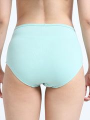 Peach Amber and Sky Light Organic Cotton High Waist Panty Inner Waistband for Women - Pack of 2