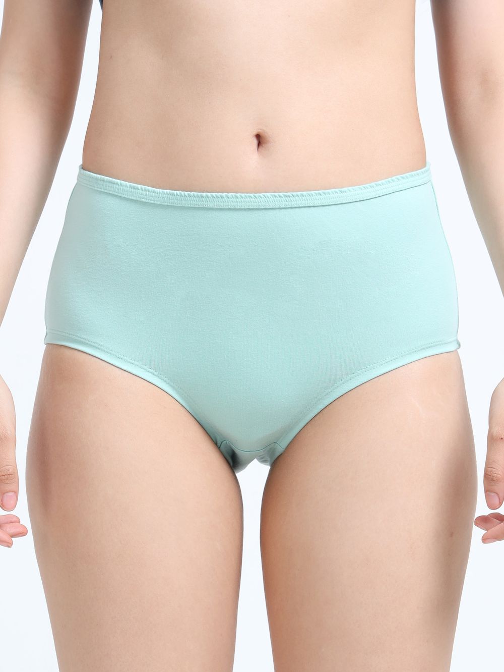 Peach Amber and Sky Light Organic Cotton High Waist Panty Inner Waistband for Women - Pack of 2