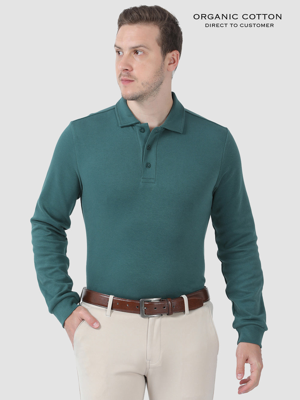 Mens Organic Cotton Polo Pull-Over Tee