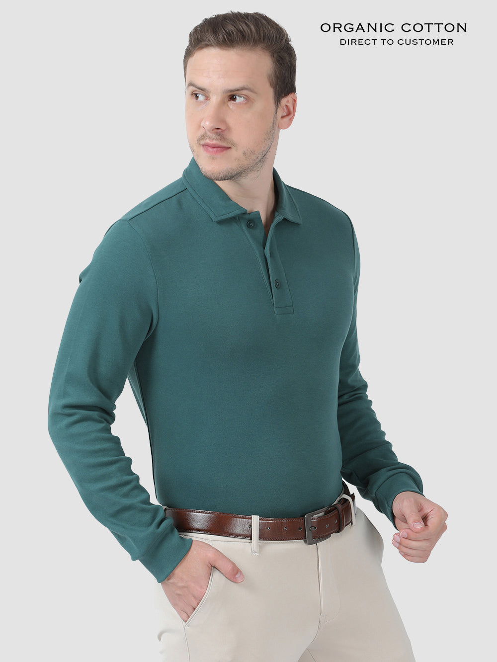 Mens Organic Cotton Polo Pull-Over Tee