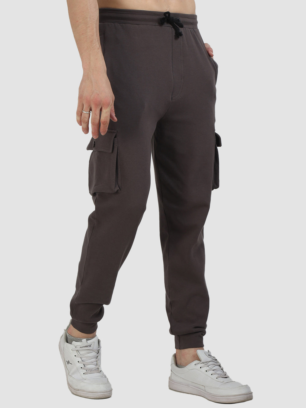 Organic Cotton Mens Jogger Pants With Cargo Pockets