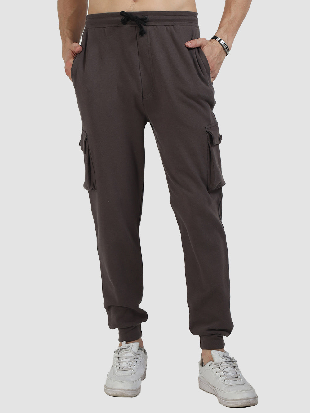 Organic Cotton Mens Jogger Pants With Cargo Pockets