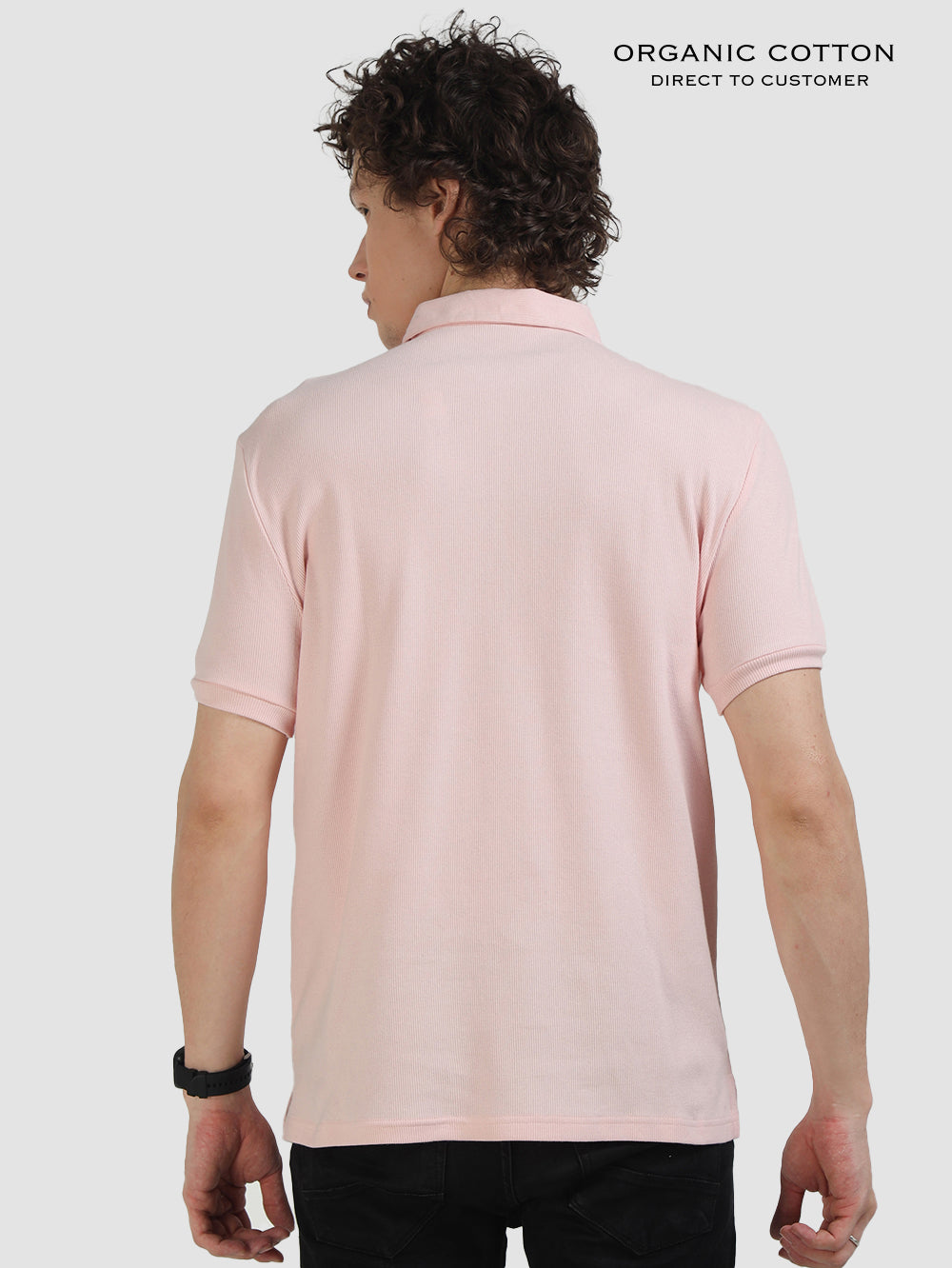 Organic Cotton Mens Ribbed Polo T-Shirt