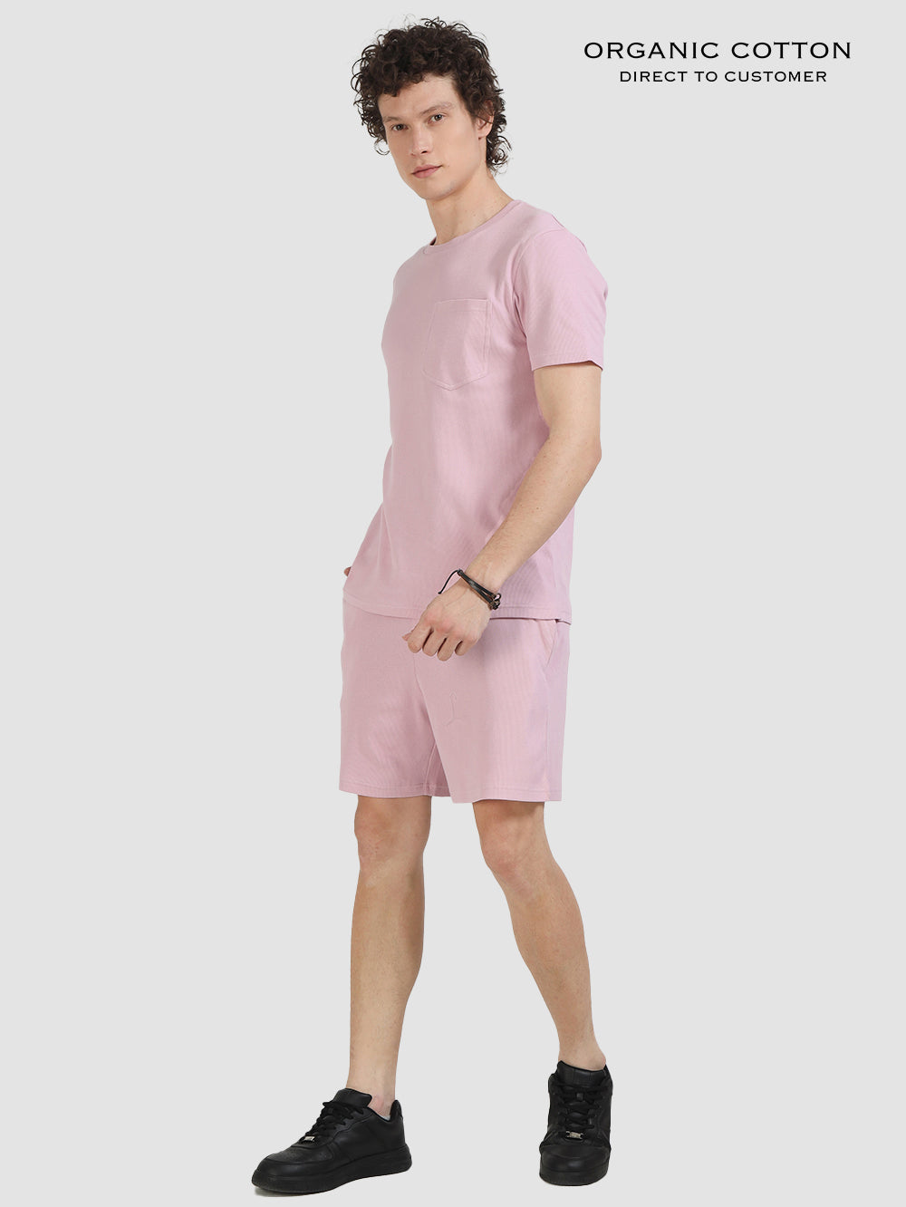 Fragant Lilac Organic Cotton Men's Ribbed Co-Ord Set