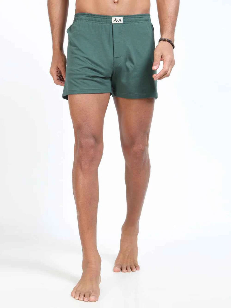 Organic Cotton Short Boxer for Mens - Pack of 3 (Wine, Green, P08-White)