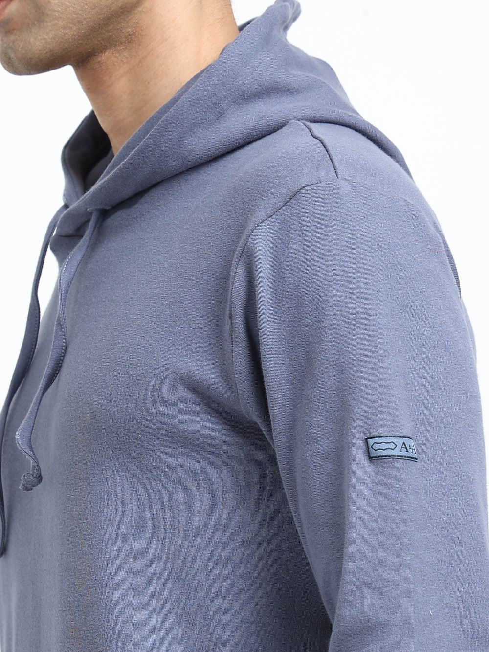 Blueish Grey Essential Comfort Organic Cotton Mens Hoodie