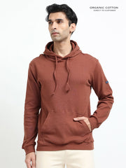 Brown Essential Comfort Organic Cotton Mens Hoodie