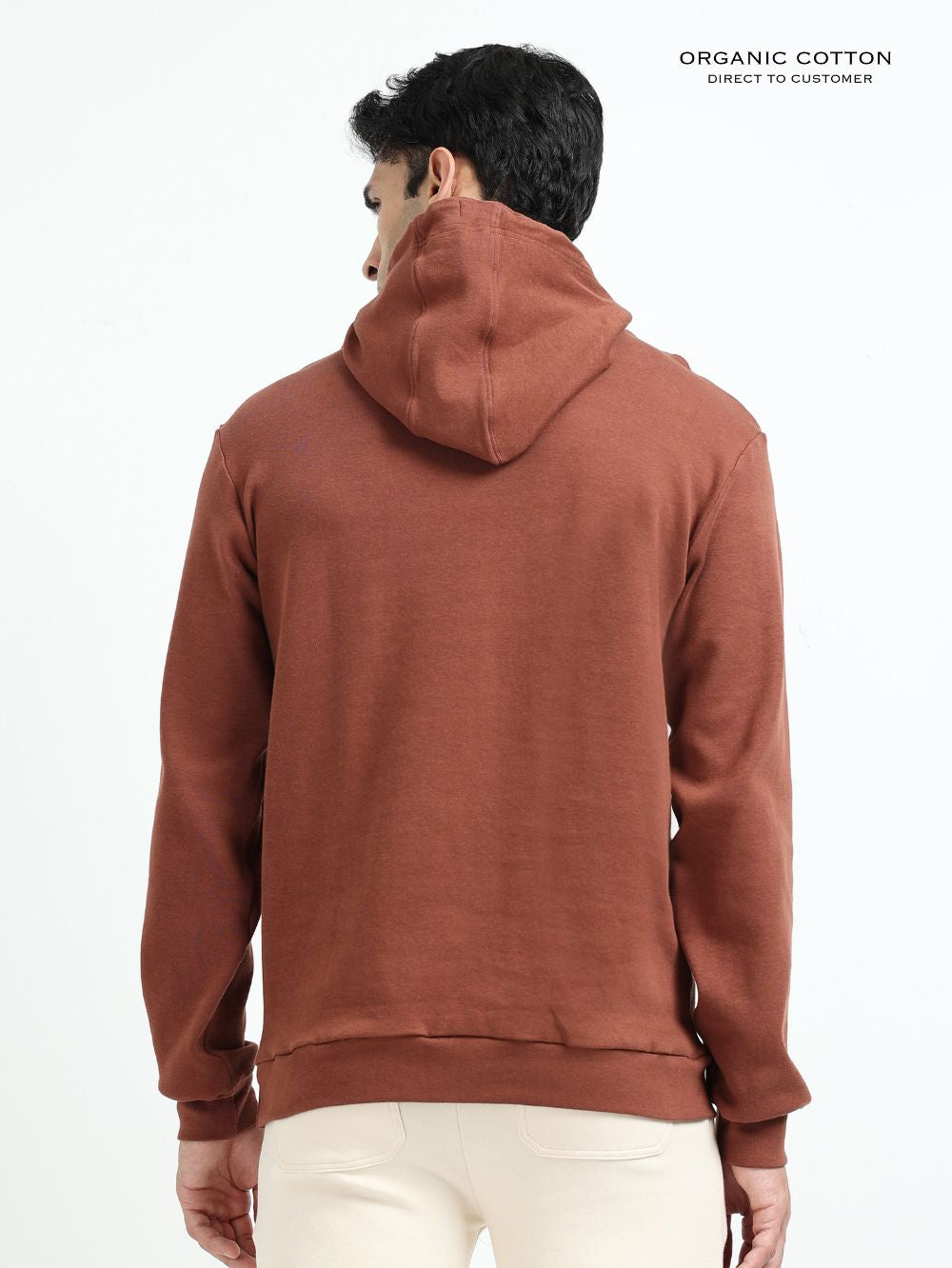 Brown Essential Comfort Organic Cotton Mens Hoodie