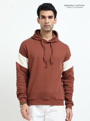 Brown Organic Cotton Casual Hoodie for Men