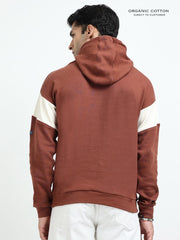 Brown Organic Cotton Casual Hoodie for Men