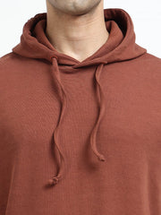 Brown Organic Cotton Casual Hoodie for Men