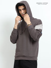 Dark Grey Organic Cotton Casual Hoodie for Men