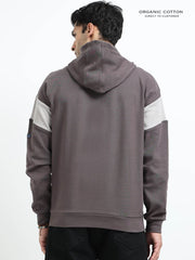 Dark Grey Organic Cotton Casual Hoodie for Men