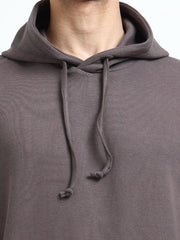 Dark Grey Organic Cotton Casual Hoodie for Men