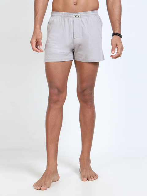 Grey Organic Cotton Short Boxer for Mens - Pack of 1
