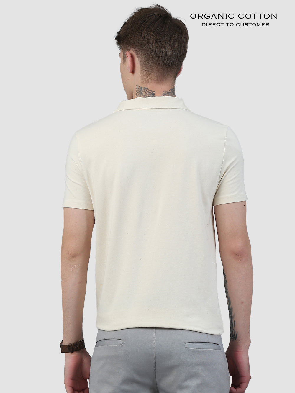 Organic Cotton With Spandex Mens Zip Up Polo T-Shirt