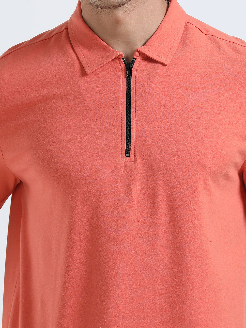 Organic Cotton Men's Zipped polo t-shirt